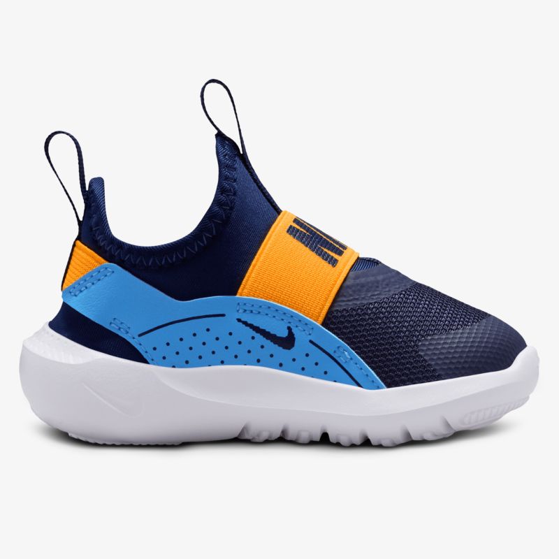 Sportlicher Sneaker in Blau und Orange mit bequemem Einstieg und flexibler Sohle