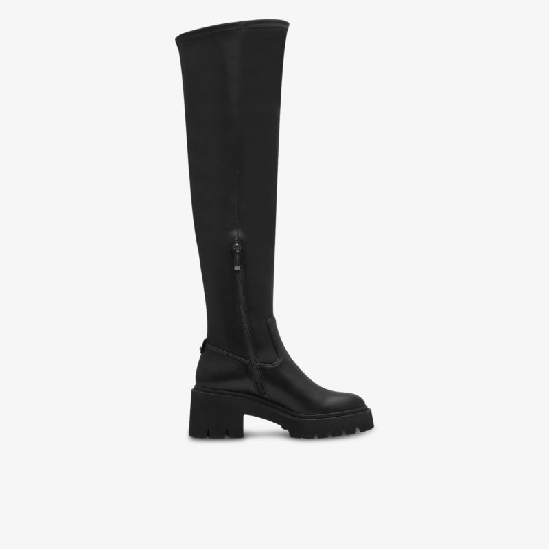 Knielanger Stiefel mit robuster Sohle und seitlichem Design für stilvolle und vielseitige Outfits