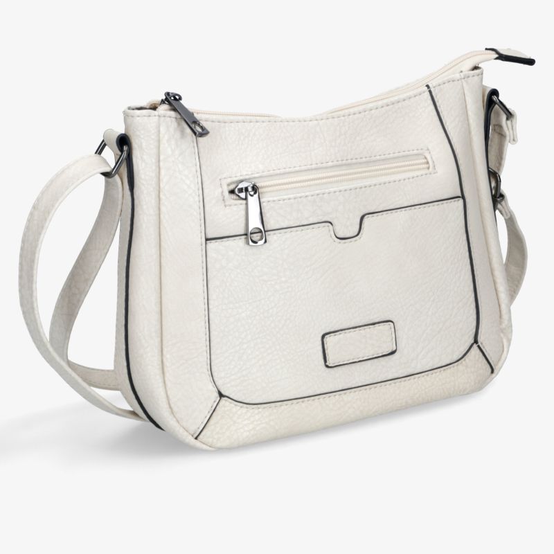 Elegante weiße Tasche mit praktischem Reißverschluss, geräumigem Hauptfach und modernem, zeitlosem Design