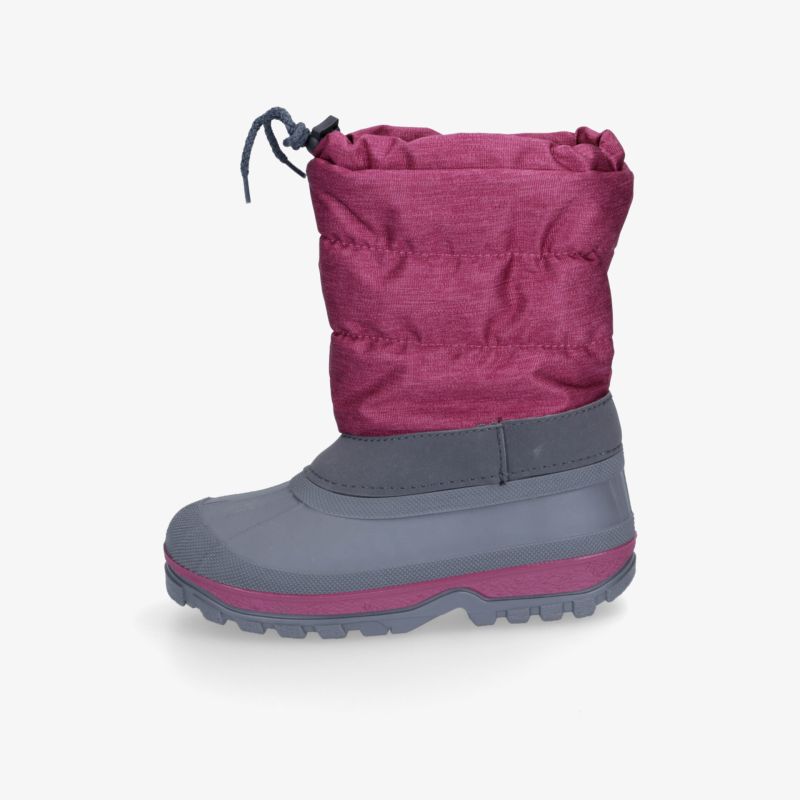 Wasserfester Winterstiefel mit warmer Isolierung, rutschfester Sohle, hohem Schaft und verstellbarem Kordelzug in Rot und Grau