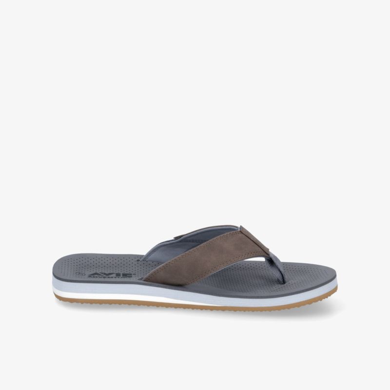 Leichter und bequemer Flipflop mit rutschfester Sohle und nachhaltigem Zehensteg in Grau und Braun