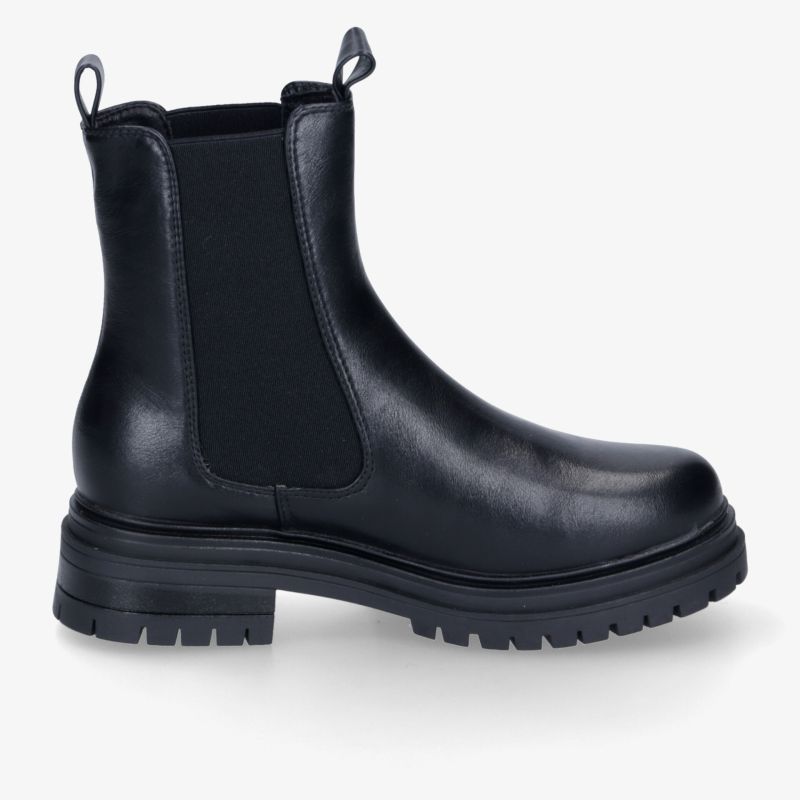 Elegante schwarze Chelsea Boots aus Leder mit robuster, rutschfester Sohle für komfortablen Stil und Halt.