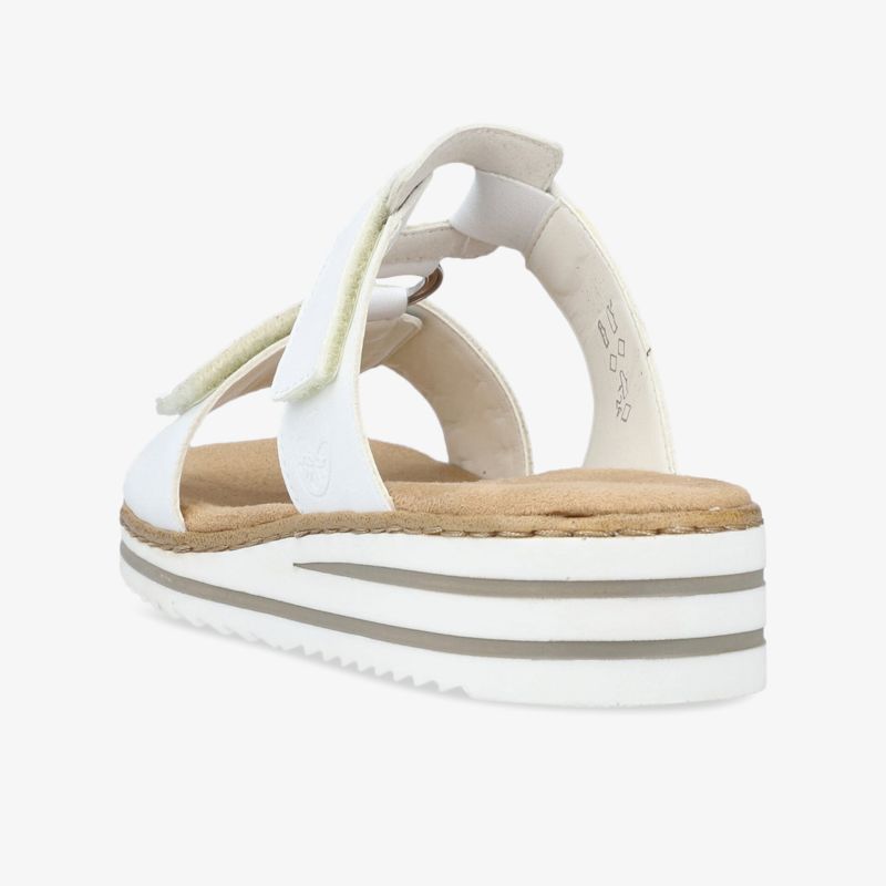 Weißer Plateauschuh mit gepolsterter Innensohle und verstellbarem Klettverschluss für optimalen Tragekomfort