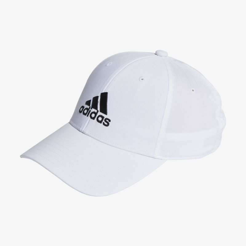 Weiße Adidas Basecap mit markantem Logo für sportlichen Stil und optimalen Sonnenschutz.