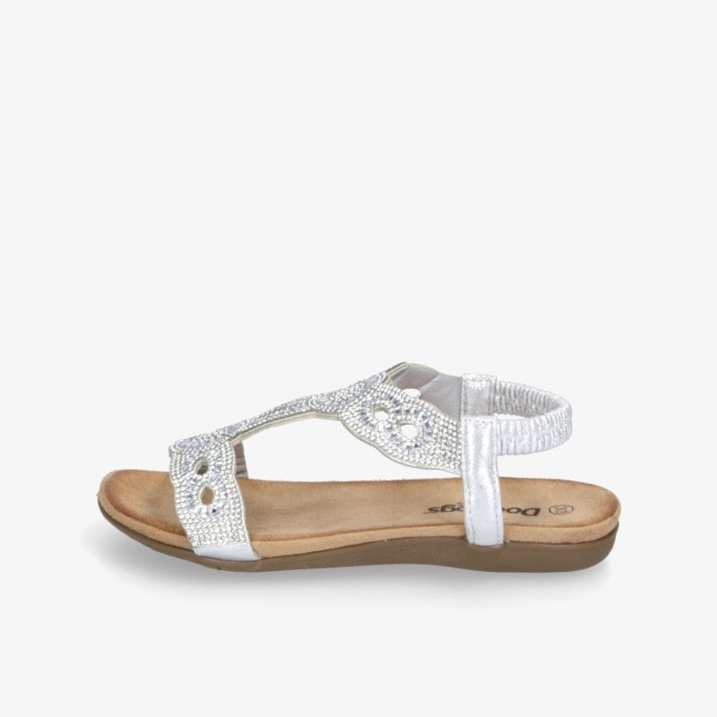 Bequeme weiße Sandale mit verstellbarem Riemen und weicher Sohle für angenehmes Tragen im Sommer