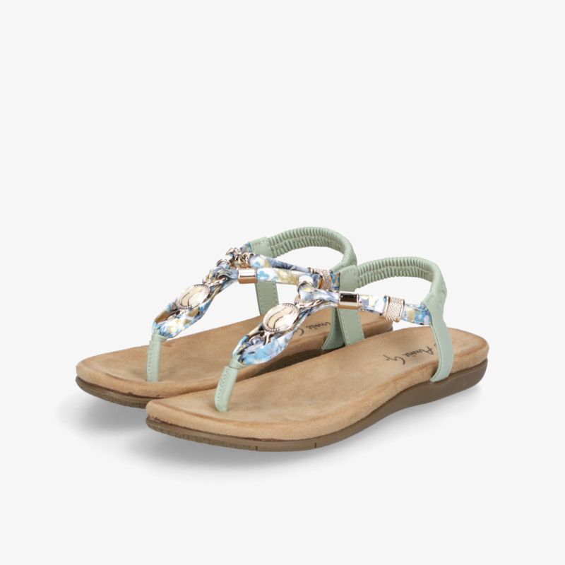 Bequeme Sandalen mit funkelnden Schmucksteinen, verstellbaren Riemen und weicher Polsterung für hohen Tragekomfort