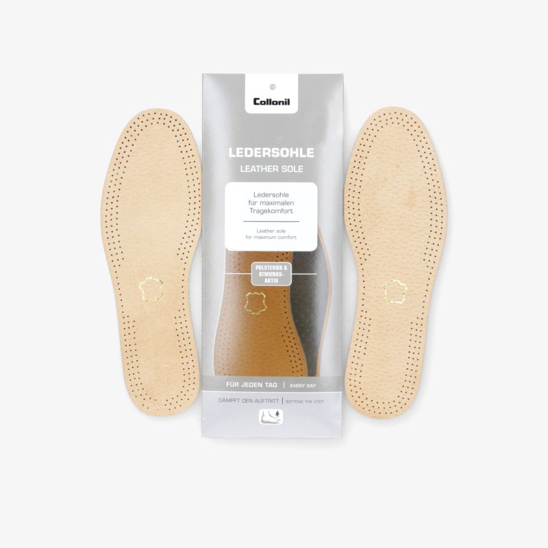 Hochwertige lederne Einlegesohlen mit weicher Oberfläche und atmungsaktivem Material für optimalen Tragekomfort
