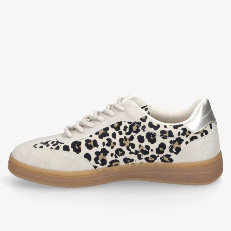 Modischer Sneaker mit Leopardenmuster und komfortabler Gummisohle für stilvollen Alltagslook.