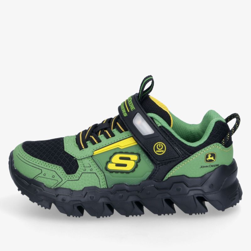 Robuster und komfortabler Sportschuh in Grün und Schwarz mit gepolsterter Innenseite und rutschfester Sohle