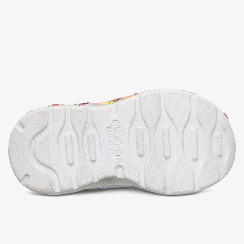 Weiße komfortable Schuhsohle mit flexiblen Rillen und robustem Design