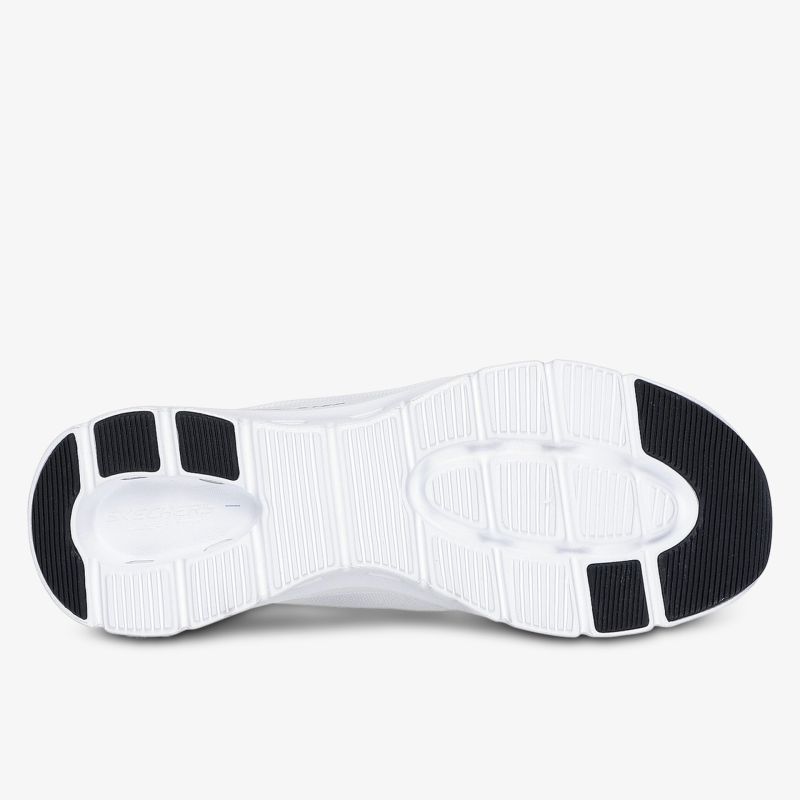 Moderner Schuh mit rutschfester Sohle in kontrastierendem Schwarz-Weiß-Design.