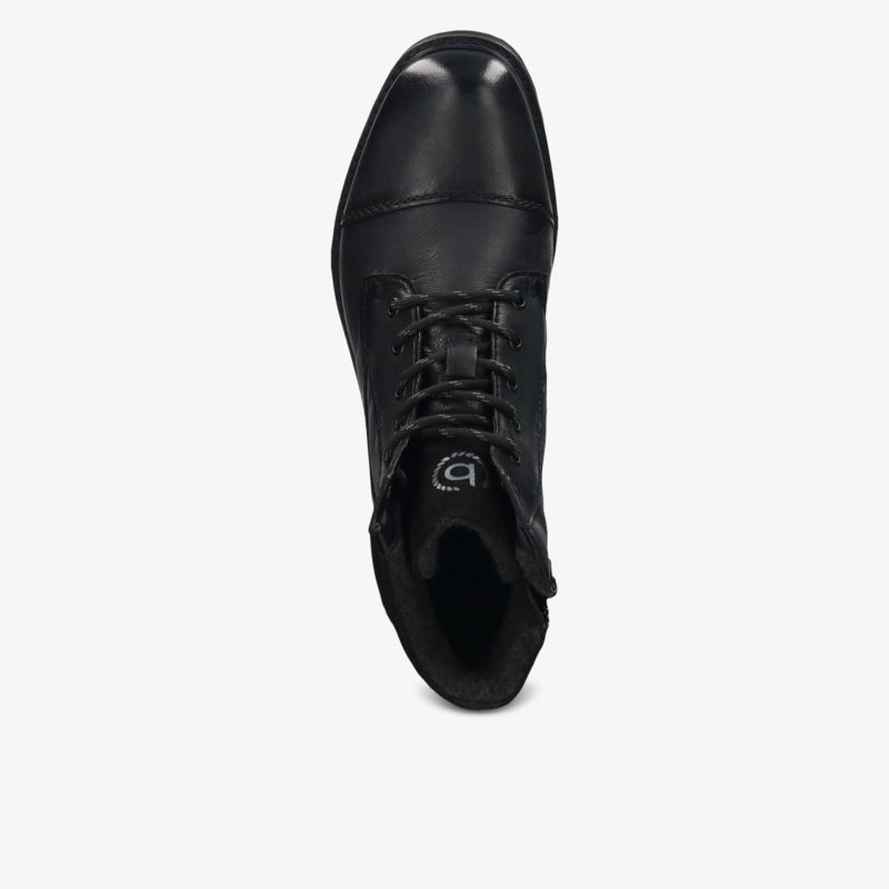 Eleganter schwarzer Schnürschuh aus glattem Leder, bequem und klassisch, perfekte Passform