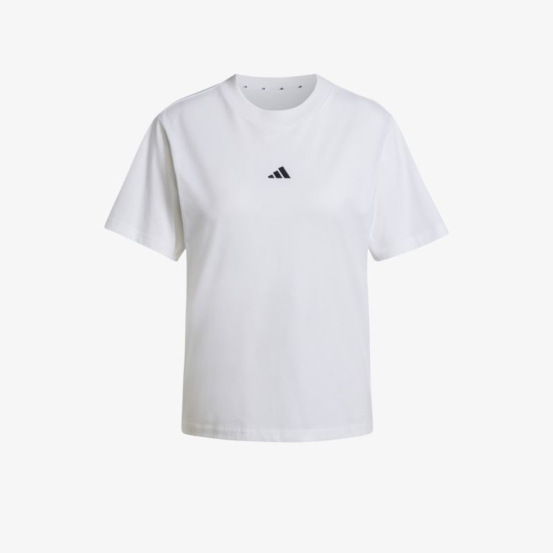 Weißes T-Shirt mit klassischem Rundhalsausschnitt, leichtem Stoff und angenehmem Tragekomfort