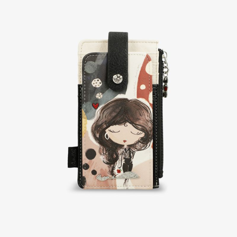 Handyetui mit farbenfrohem Motiv, praktische Größe, Reißverschluss und sicherer Verschlusslasche für optimalen Schutz