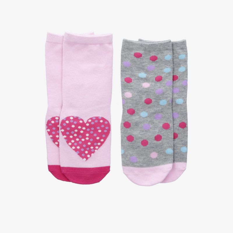 Weiche, bequeme Socken mit buntem Punktmuster und Herzmotiv, ideal für den Alltag
