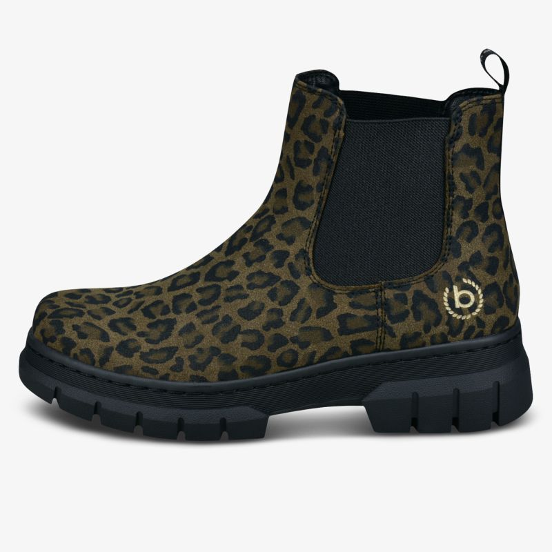 Leopardmuster Chelsea-Boot mit elastischen Einsätzen und robuster, rutschfester Sohle für hohen Tragekomfort