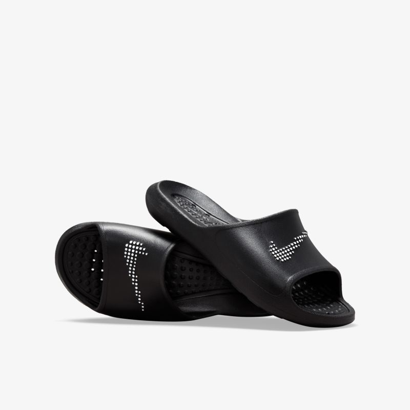 Schwarze Sandalen mit offenem Zehenbereich und gepolsterter Sohle für hohen Tragekomfort