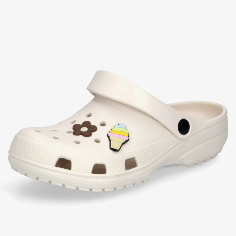 Bequeme weiße Clogs mit dekorativen Motiven, ideal für Freizeit und Alltag, rutschfeste Sohle