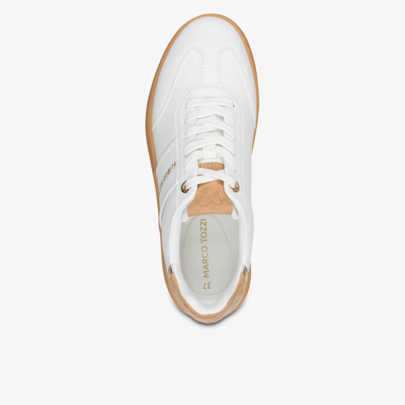 Weißer Sneaker aus Leder mit bequemer Passform und leichter, flexibler Sohle in moderner Optik