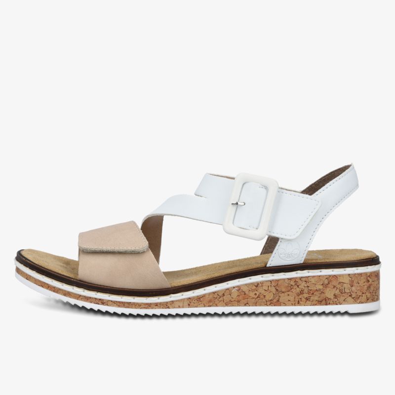 Seitenansicht des bequemen Sandals mit verstellbarer Schnalle und leichter, profilierter Sohle