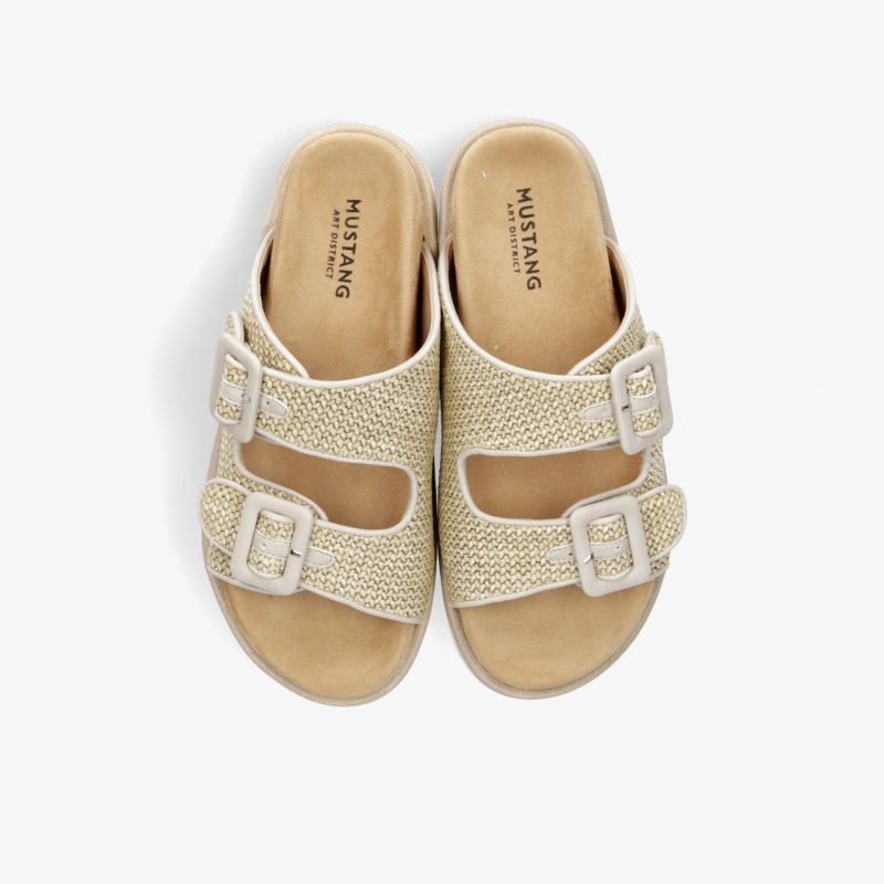 Bequeme beige Sandalen mit Doppelriemen und verstellbaren Schnallen für leichten und atmungsaktiven Tragekomfort