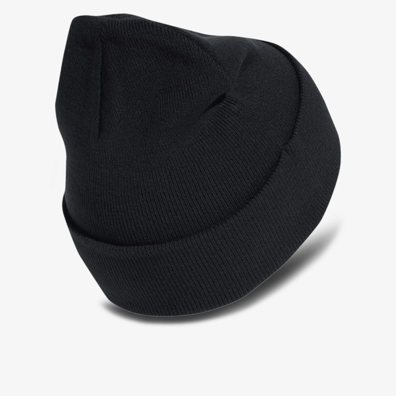 Schwarze Strickmütze aus weichem Material für optimalen Tragekomfort und angenehme Wärme