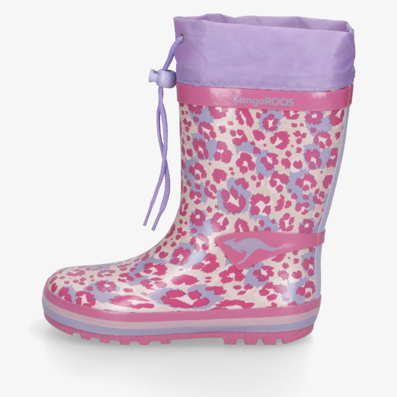 bunter wasserfester Gummistiefel mit animalprint Muster, verstellbarem Abschluss und rutschfester Sohle