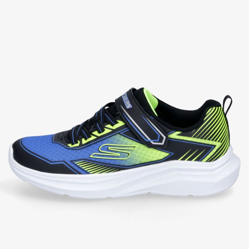 Leichter Sportschuh in Blau und Schwarz mit neonfarbenen Akzenten, bequemer Passform und rutschfester Sohle