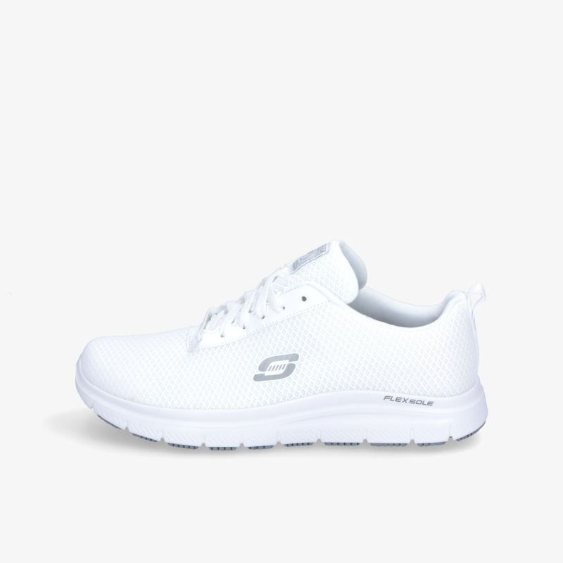 Elegante weiße Sneaker mit sportlichem Design und rutschfester Sohle für maximalen Komfort und Stil.