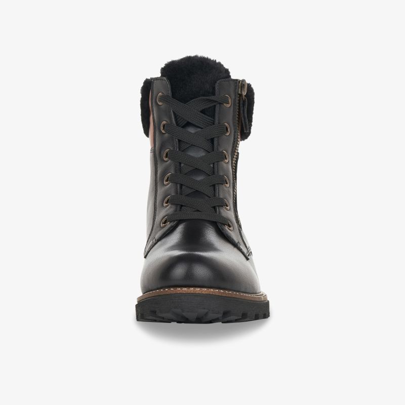 Eleganter Schnürstiefel aus Leder mit robuster Profilsohle für optimalen Komfort und Stil.