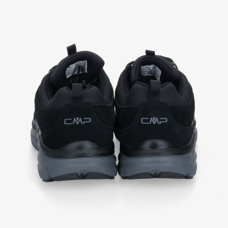 Schwarze CMP Schuhe mit robuster Sohle und gepolstertem Fersenbereich, ideal für sportliche Aktivitäten
