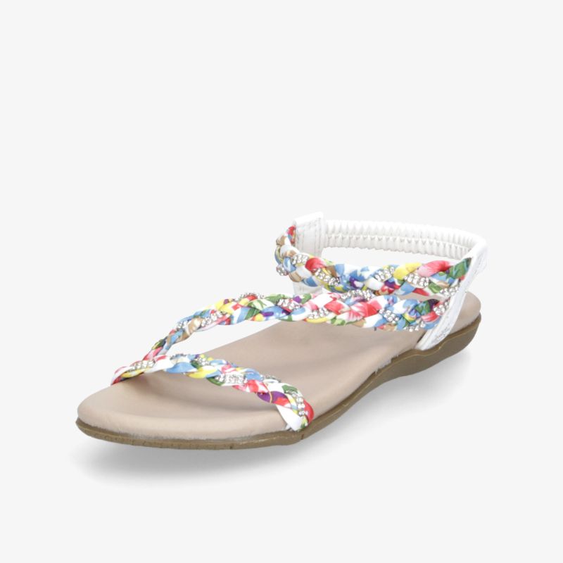 Leichte Sandale mit floralem Muster, verstellbarem Riemen und flexibler Sohle für hohen Tragekomfort