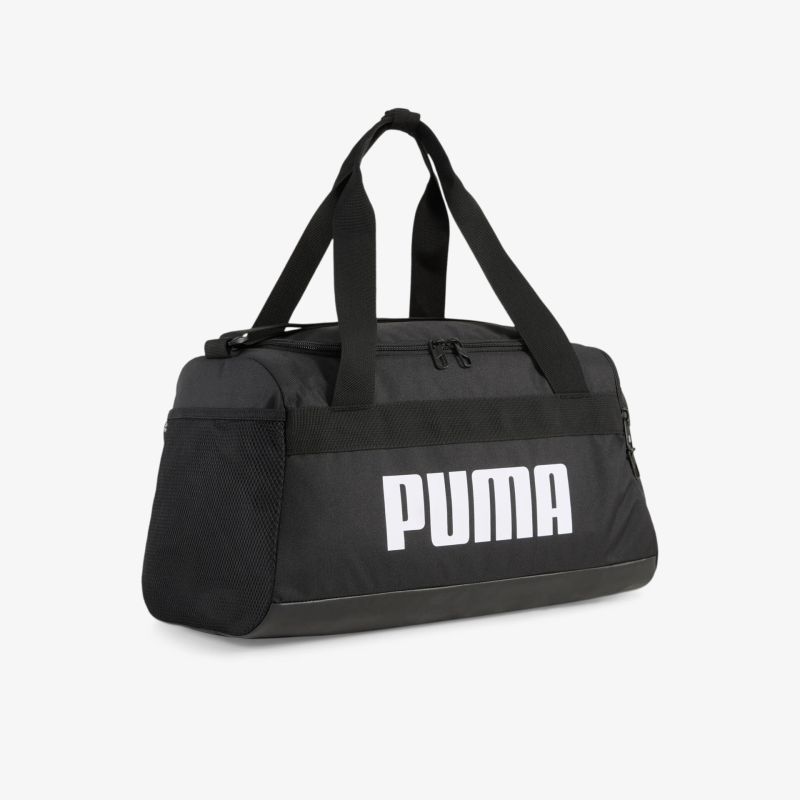 Robuste schwarze Puma Sporttasche mit geräumigem Innenfach und stabilen Tragegriffen für vielseitigen Gebrauch