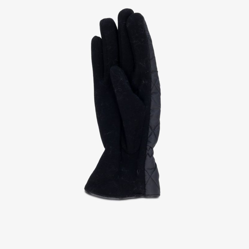 Schwarzer Handschuh mit weichem Stoff und elegantem Muster, ideal für kalte Tage