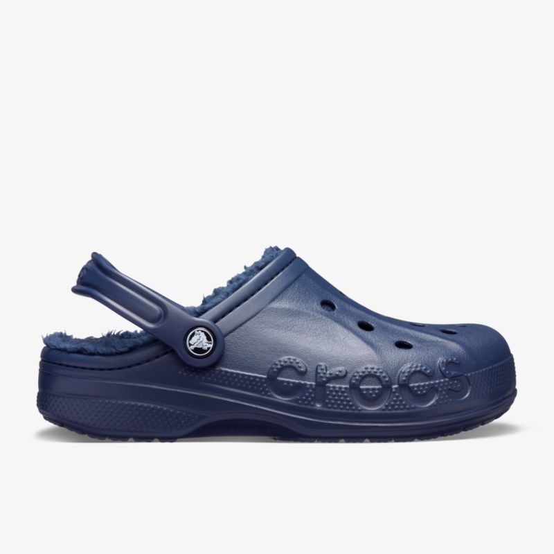 Bequemer blauer Clog mit Fütterung und rutschfester Sohle, ideal für den Alltag.