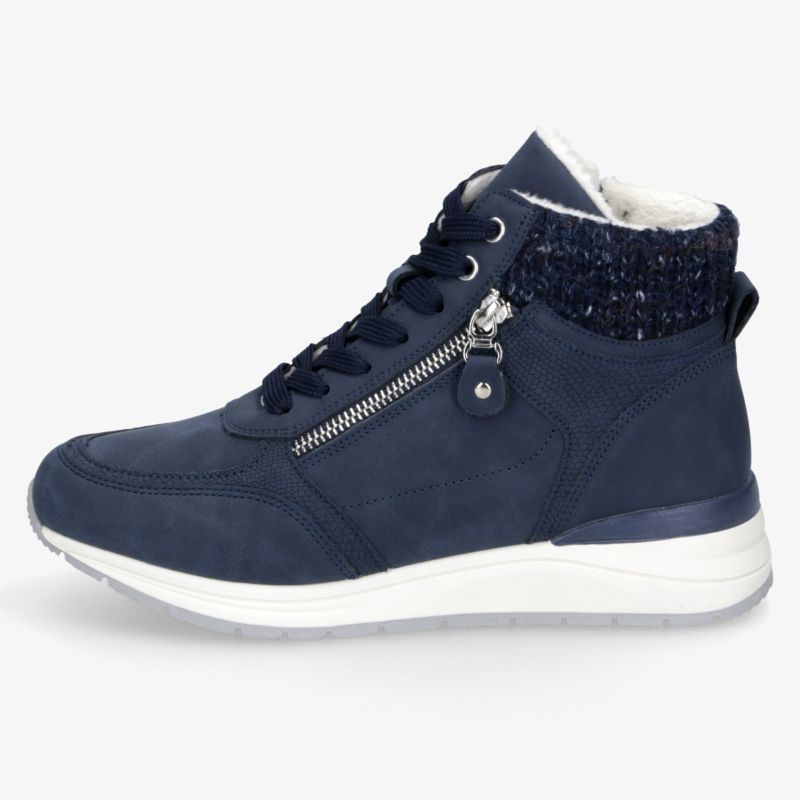 Sportlicher blauer Winterschuh mit Reißverschluss und weichem wärmendem Innenfutter für optimalen Tragekomfort