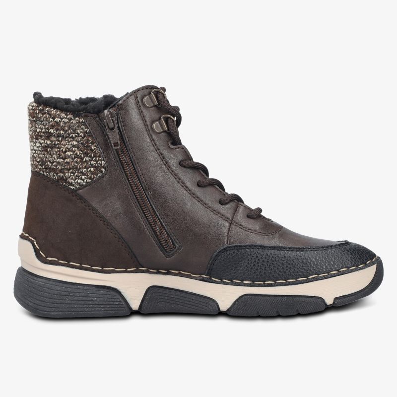 Winterstiefel mit seitlichem Reißverschluss, robuster Schnürung und rutschfester Sohle für optimalen Komfort