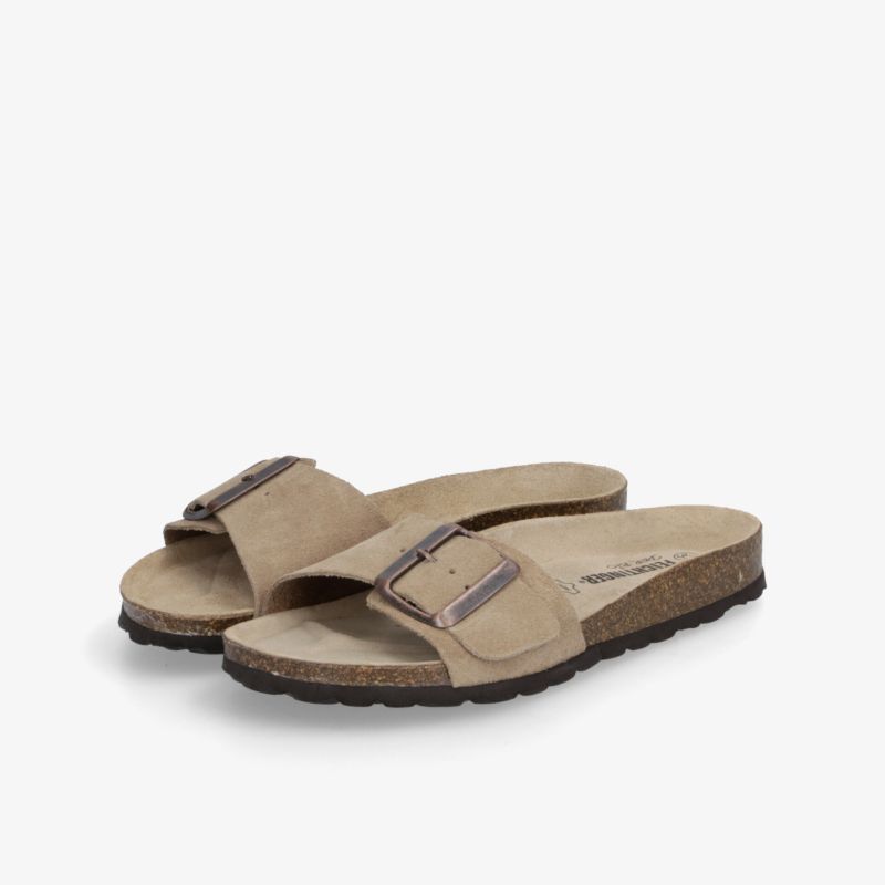 Bequeme Sandalen in natürlicher Farbe mit verstellbarem Riemen und rutschfester Sohle, ideales ergonomisches Fußbett
