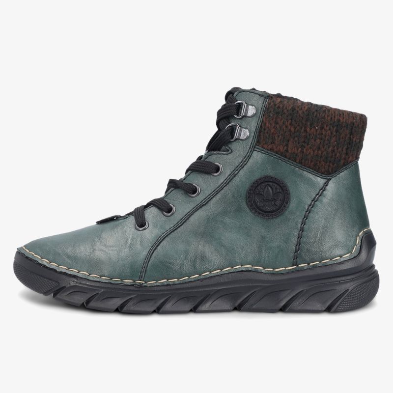 Seitenansicht eines bequemen Sneakers mit gepolstertem Schaft und robuster Schnürung, leichte rutschfeste Sohle