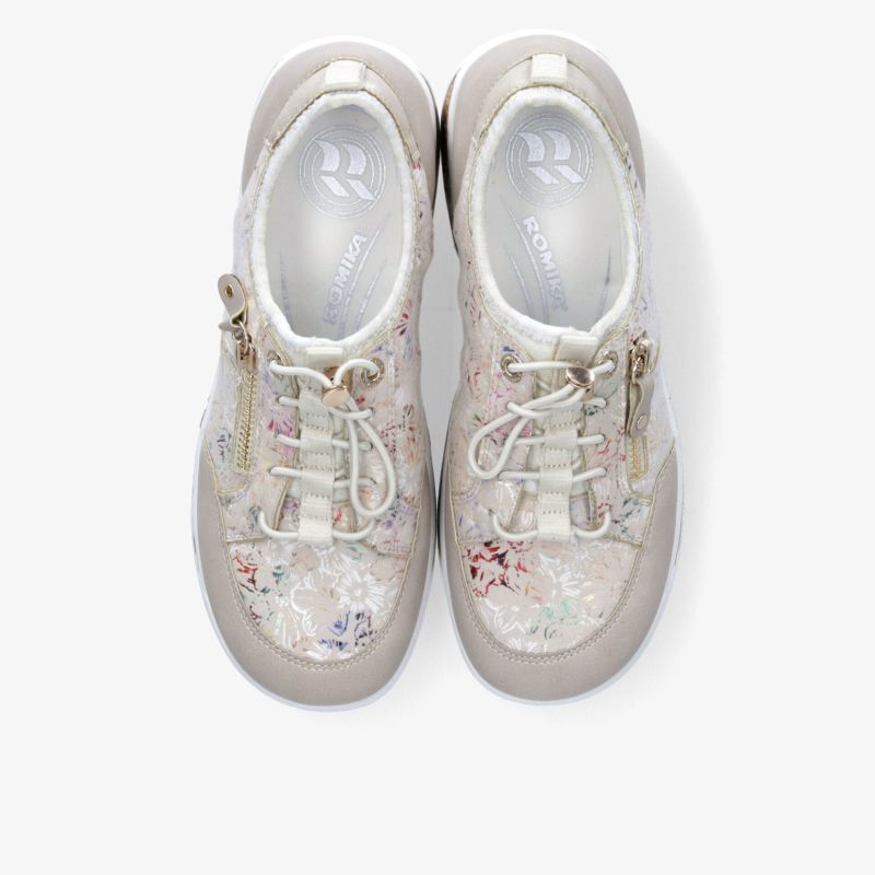 Bequeme, leichte und flexible Schuhe mit modischem Design und atmungsaktivem Material, aus der Draufsicht