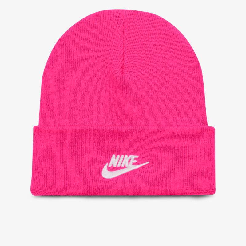 Pink gestrickte Beanie mit weichem, warmem Material und sportlichem Design