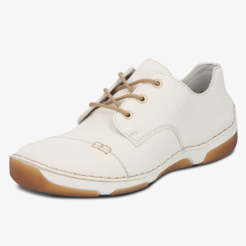 Weißer Schuh aus Lederimitat mit bequemer Passform und modernem Schnürdesign, rutschfeste Laufsohle