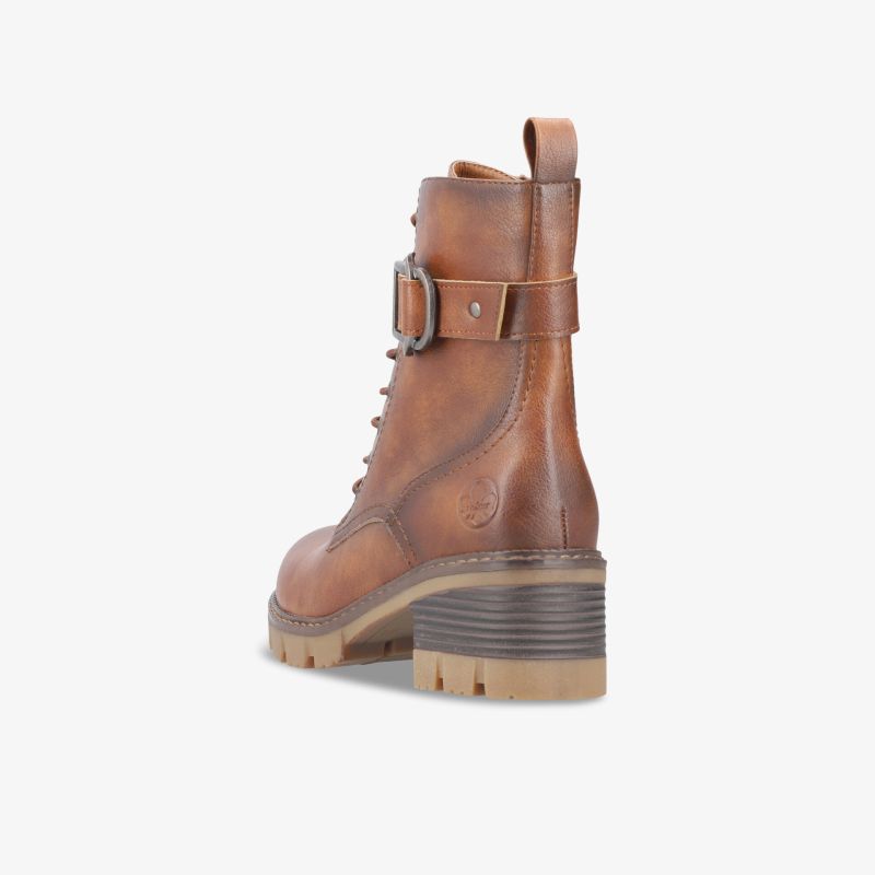 Brauner Lederschuh mit robuster Schnürung und stabilem Absatz für hohen Tragekomfort und modischen Stil