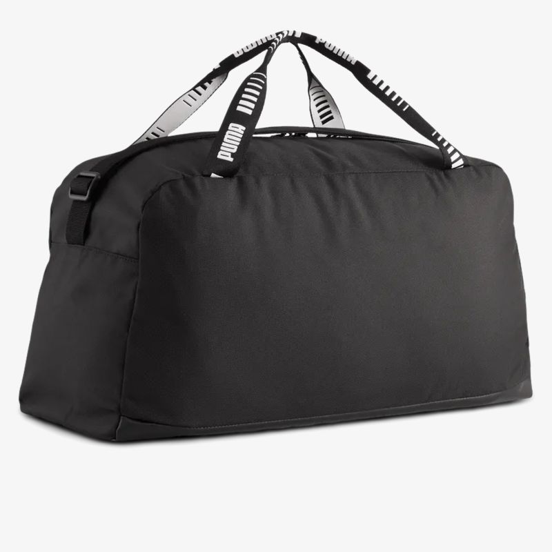 Robuste, geräumige schwarze Sporttasche mit praktischem Tragegriff und stabilem Reißverschluss