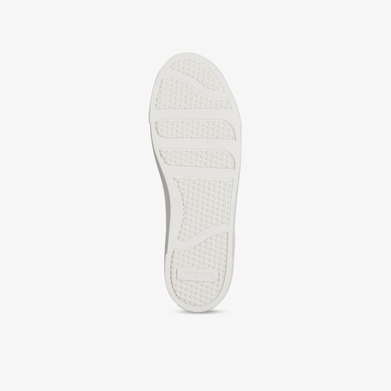 Weiße Schuhsohle mit rutschfestem Profil und langlebiger, flexibler Materialstruktur für optimalen Komfort