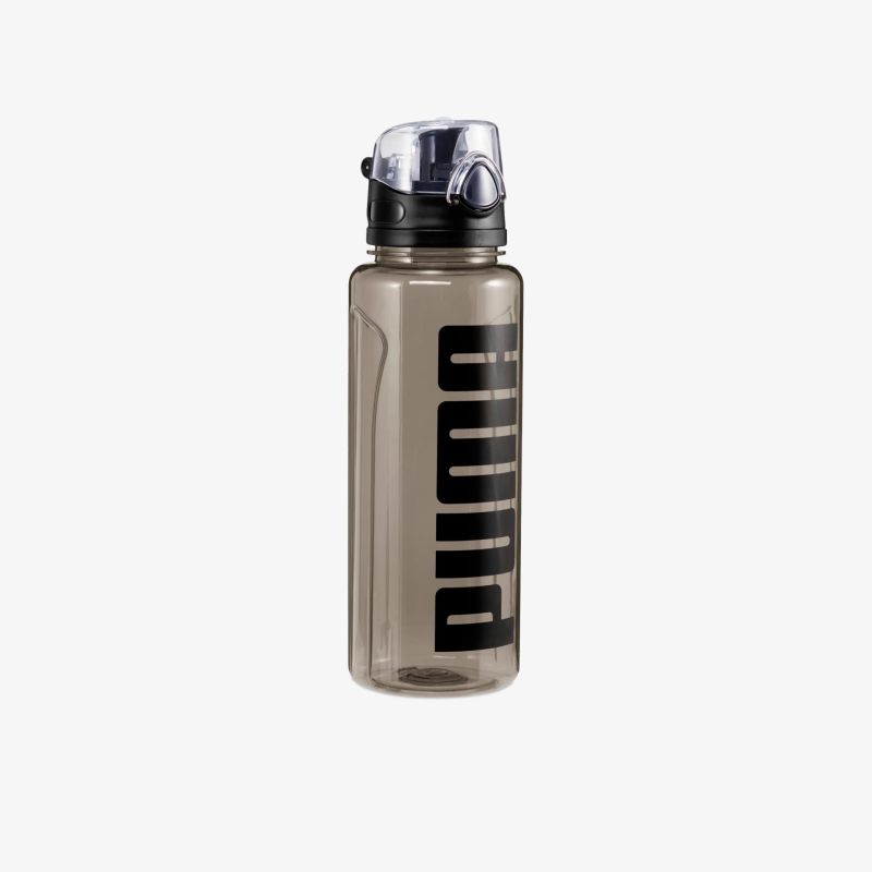 Sportliche transparente Trinkflasche mit auslaufsicherem Klappverschluss, robust und handlich für unterwegs