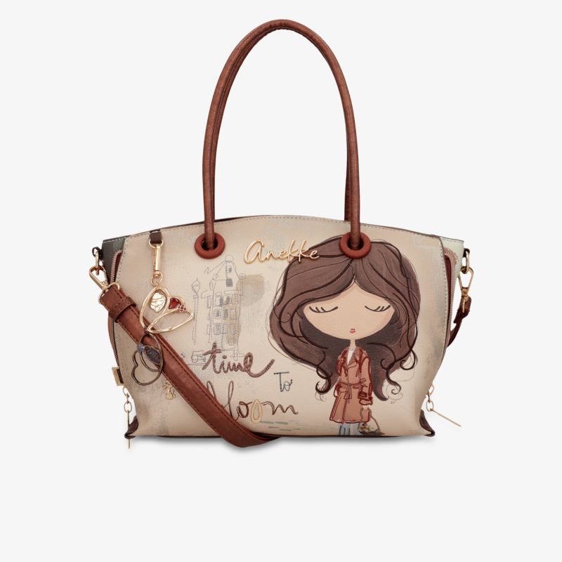 Modische Tasche mit Cartoon-Motiv, Tragegriff und verstellbarem Schulterriemen für vielseitigen Komfort
