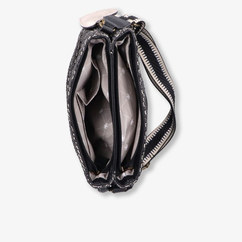Geräumige und stilvolle Tasche mit mehreren Fächern und praktischen Reißverschlüssen in kompakter Form