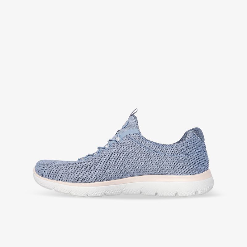 Leichter Sportschuh mit atmungsaktivem Obermaterial und flexibler, bequemer Sohle in seitlicher Ansicht