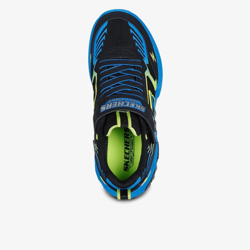 Bequemer Laufschuh mit stoßdämpfender Sohle und atmungsaktivem Design in Blau und Schwarz.